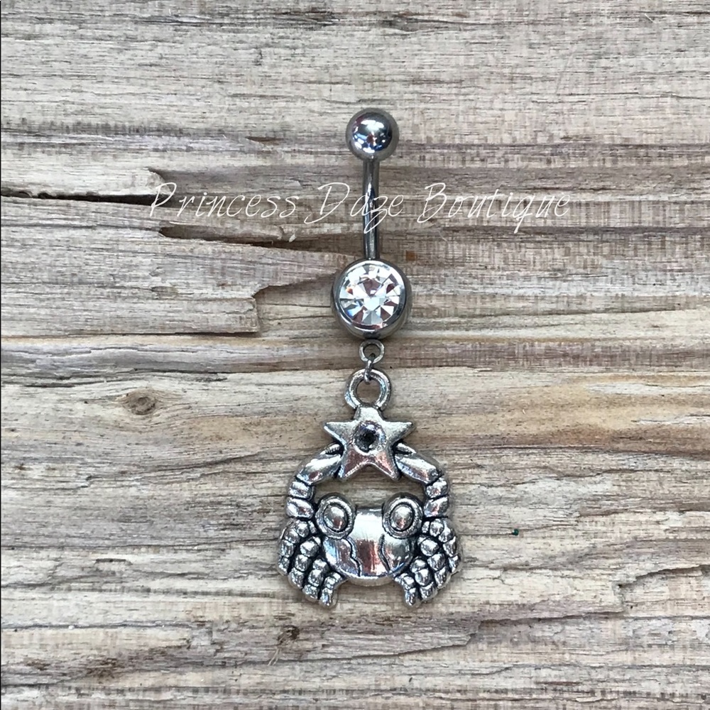 Cancer Zodiac Sign Belly Button Ring